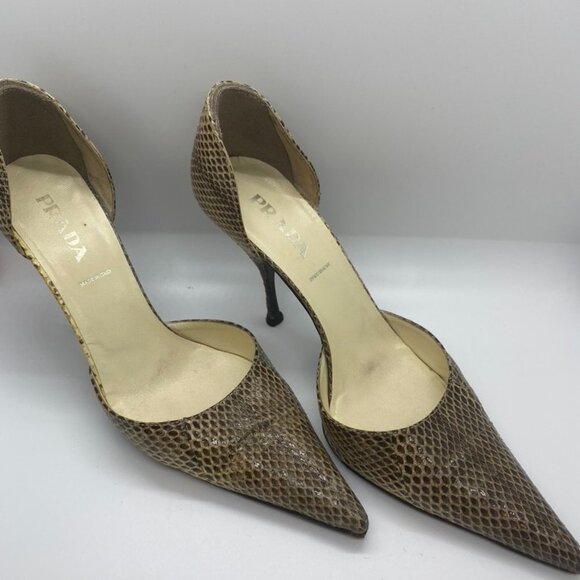 Genuine Python Prada Pointy Toe D'Orsay 37.5 - Picture 6 of 6